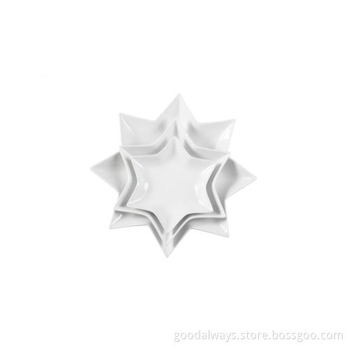 Star shape porcelain serving plate dishes